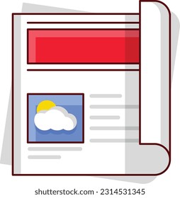 ilustración de periódico Vector sobre un fondo transparente. Símbolos de calidad superior. Iconos planos de línea vectorial para el diseño de conceptos y gráficos.