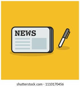Newspaper Vector illustration With Pen