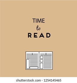 Newspaper vector image. Motivational quotes and educational concept. Cup of coffee. Newspaper to read. 