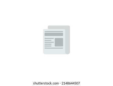 Newspaper Vector Isolated Emoticon. Newspaper Icon