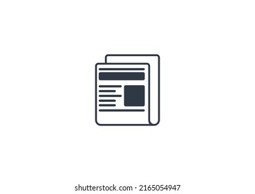 Newspaper Vector Isolated Emoticon. Newspaper Icon