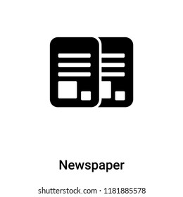 Newspaper icon  vector isolated on white background, logo concept of Newspaper  sign on transparent background, filled black symbol