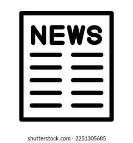 Newspaper Vector Line Icon Design
