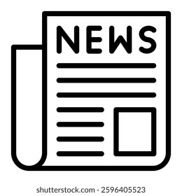 Newspaper Vector Line Icon Design