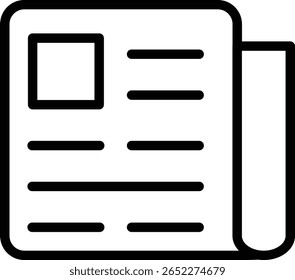 Diseño de icono de línea de Vector de periódico