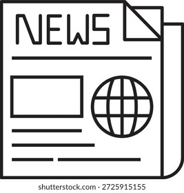 Newspaper Vector Line Icon Design