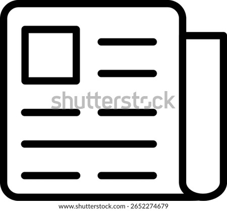 Newspaper vector line icon design
