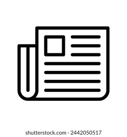 símbolo de icono de línea vectorial de periódico