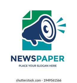 Newspaper  vector logo template. This design use newspaper and megaphone symbol. Suitable for business.