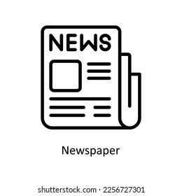 Newspaper Vector Outline icon for your digital or print projects. stock illustration
