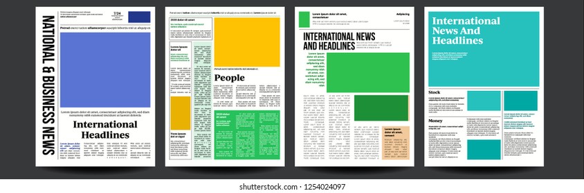 Newspaper Vector. Paper Tabloid Design. Daily Headline World Business Economy News And Technology. Illustration
