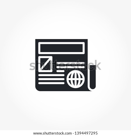 Newspaper vector solid glyph icon