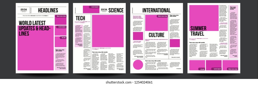 Newspaper Vector. With Text Article Column Design. Technology And Business News Article. Press Layout. Illustration
