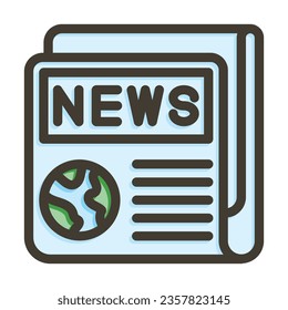 Newspaper Vector Thick Line Filled Colors Icon For Personal And Commercial Use.
