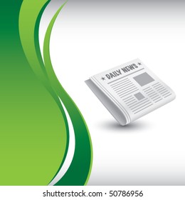 newspaper vertical green wave backdrop