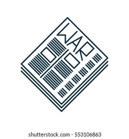 Newspaper war isolated line icon on white background