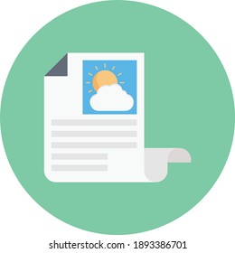 newspaper weather vector flat colour icon