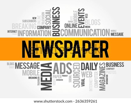 Newspaper word cloud collage, business concept background