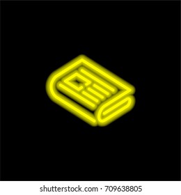 Newspaper yellow glowing neon ui ux icon. Glowing sign logo vector