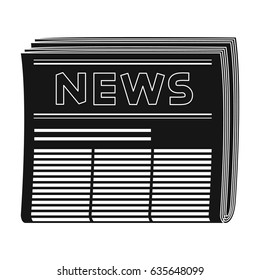 Newspaper.Mail and postman single icon in black style vector symbol stock illustration web.