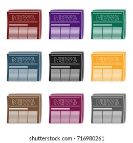 Newspaper.Mail and postman single icon in black style vector symbol stock illustration web.