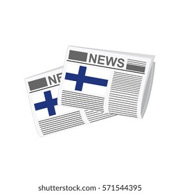 Newspapers with Finland Flags