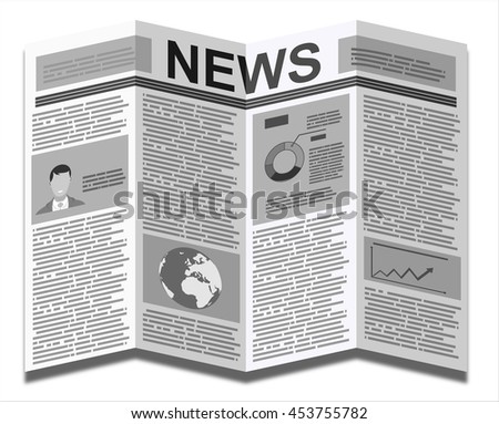 Newspapers. Flat design style.
