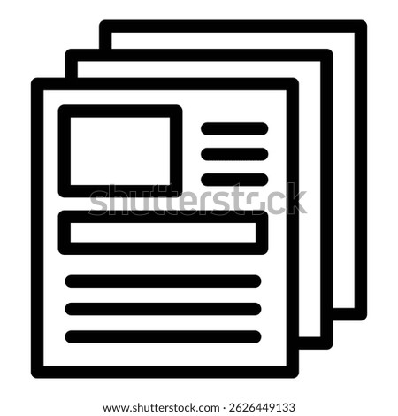 Newspapers icon. Outline newspapers vector icon for web design isolated on white background