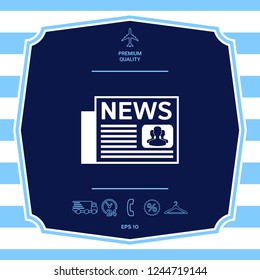 Newspapers icon symbol. Graphic elements for your design