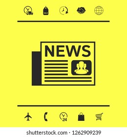 Newspapers icon symbol. Graphic elements for your design