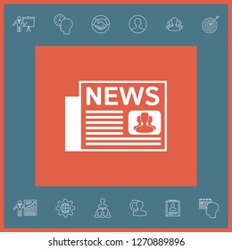 Newspapers icon symbol. Graphic elements for your design