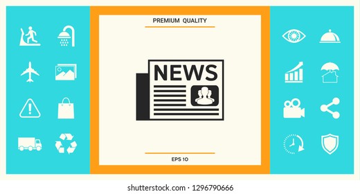 Newspapers icon symbol. Graphic elements for your design