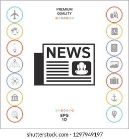 Newspapers icon symbol. Graphic elements for your design