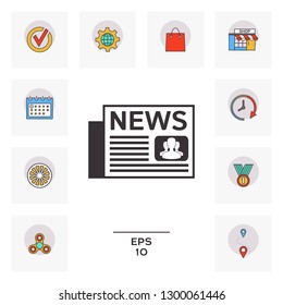 Newspapers icon symbol. Graphic elements for your design