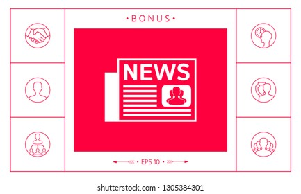 Newspapers icon symbol. Graphic elements for your design