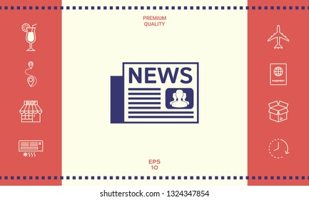 Newspapers icon symbol. Graphic elements for your design