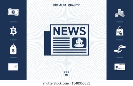 Newspapers icon symbol. Graphic elements for your design