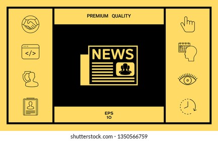 Newspapers icon symbol. Graphic elements for your design