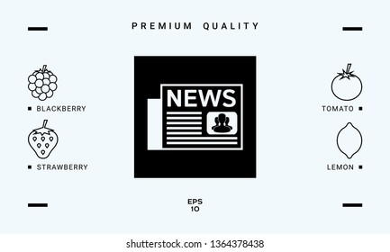 Newspapers icon symbol. Graphic elements for your design