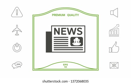 Newspapers icon symbol. Graphic elements for your design