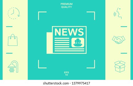 Newspapers icon symbol. Graphic elements for your design