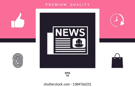 Newspapers icon symbol. Graphic elements for your design