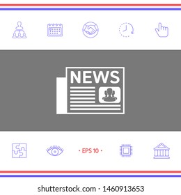 Newspapers icon symbol. Graphic elements for your design