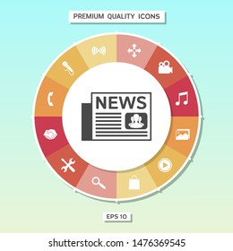 Newspapers icon symbol. Graphic elements for your design