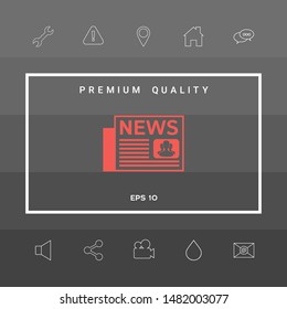 Newspapers icon symbol. Graphic elements for your design