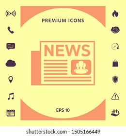 Newspapers icon symbol. Graphic elements for your design