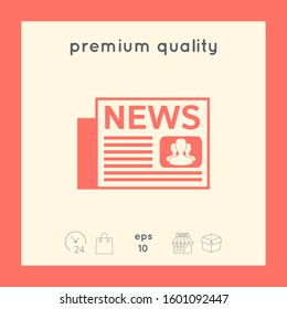 Newspapers icon symbol. Graphic elements for your design