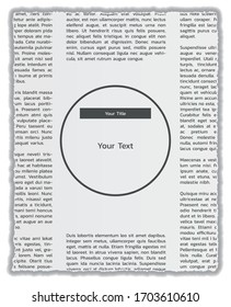 Periódicos con el texto de lorem ipsum y caja vacía para su negocio y texto publicitario. La ilustración contiene sombra alrededor de la hoja de prensa.