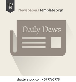Newspapers Simple Flat Icon. Symbol Of Information. Papers Sign. Vector Illustration