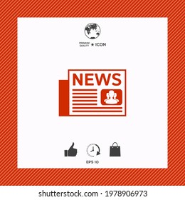 Newspapers symbol icon, elements for your design